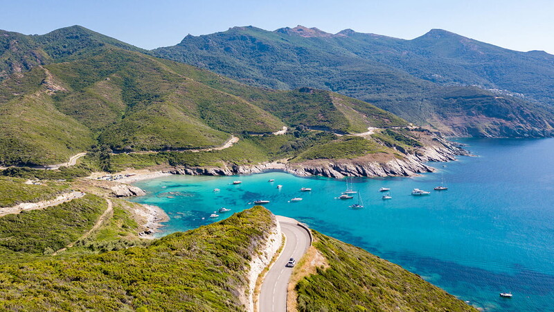 Panoramic road in Corsica