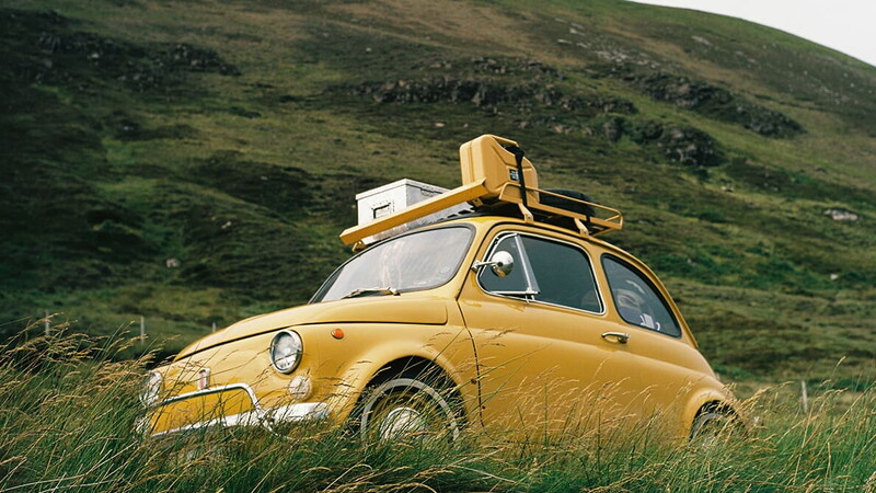 Fiat 500 on roadside