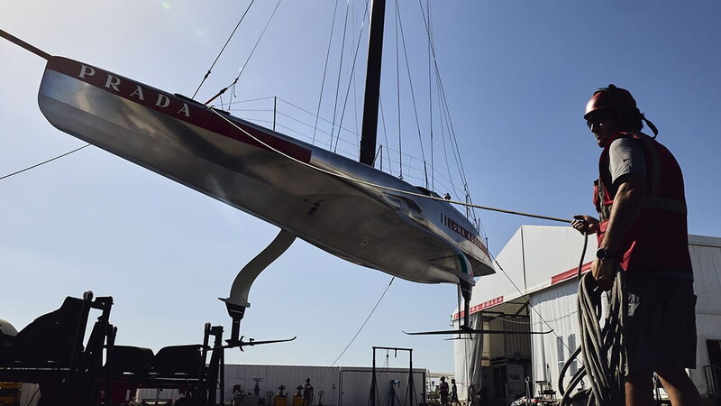 Luna Rossa at the shipyard